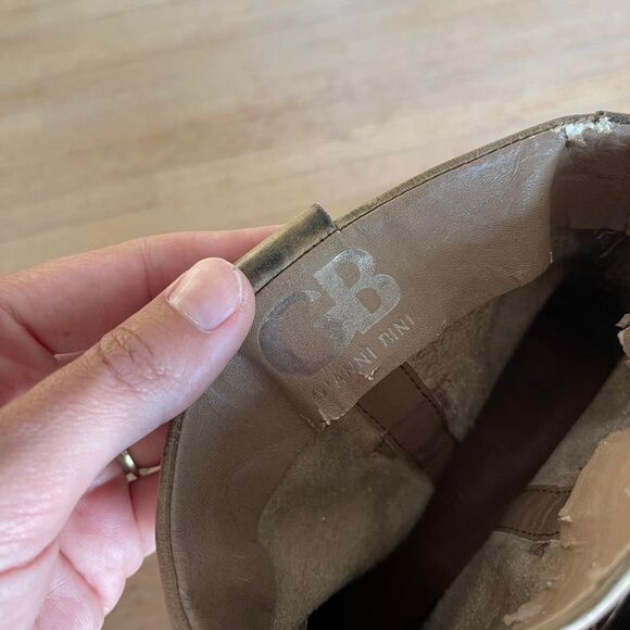 Gianni Bini Tan Leather Harness Cowboy Ankle Boots Studded Western Booties 6.5 - Picture 3 of 8